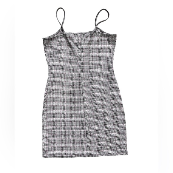 Coco & Shay Dress Womens Medium Black Gray Houndstooth Spaghetti Strap Ladies - Picture 3 of 7